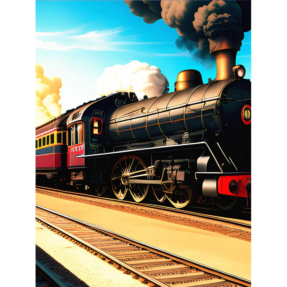 Moving Train 30*40cm(canvas) full round drill diamond painting