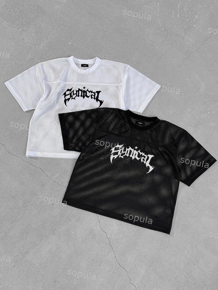 Basic Gothic Jersey V-neck T-shirt - SOPULA