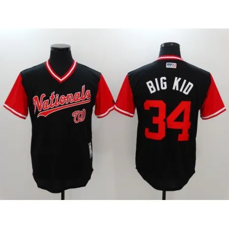 Men's Washington Nationals #34 Big Kid Navy Stitched Jersey