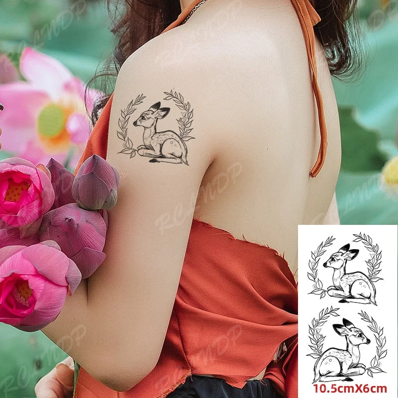 Waterproof Temporary Tattoo Sticker Small Cute Flower Plant Body Art Flash Tatoo Fake Tatto for Women Men