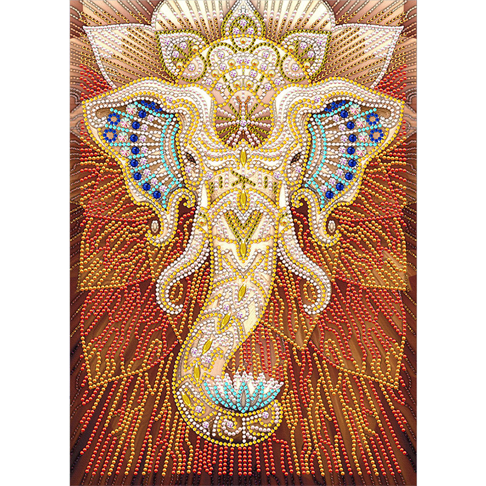 Luminous Elephant 30*40cm(canvas) beautiful special shaped drill diamond painting
