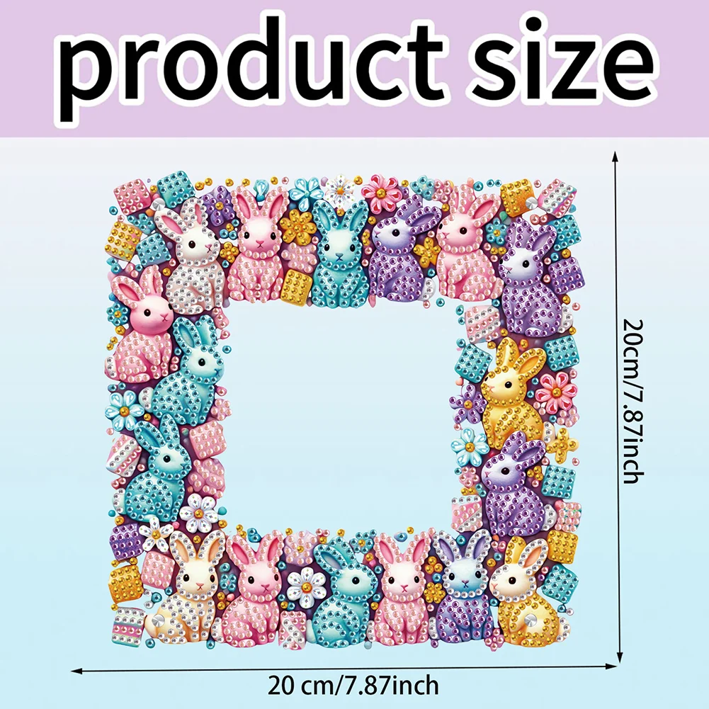 5D DIY Rabbit Acrylic Special Shape Rhinestone Tabletop Photo Frame Kit