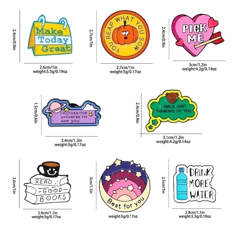 Preppy Style Minimalist Letter Alloy Enamel Women’s Brooches