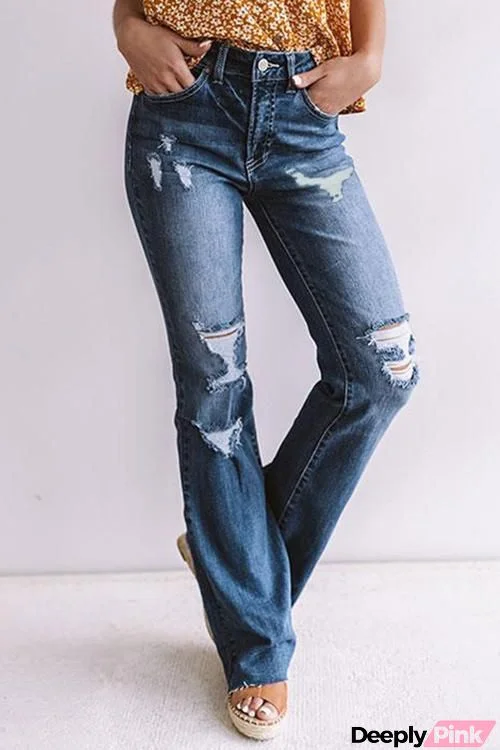 Ripped Flares Jeans