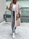 Fashion Solid Color Lapel Loose Long Sleeves Coat