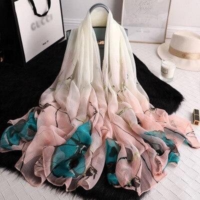 silk scarf for women shawls beach stoles foulard