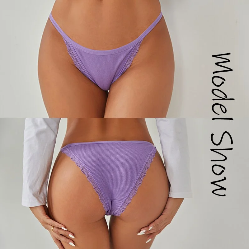 Billionm Women Sexy Lace Panties Cotton Breathable Underwear G-String Intimates Lingerie Female Solid Color Soft Underpants