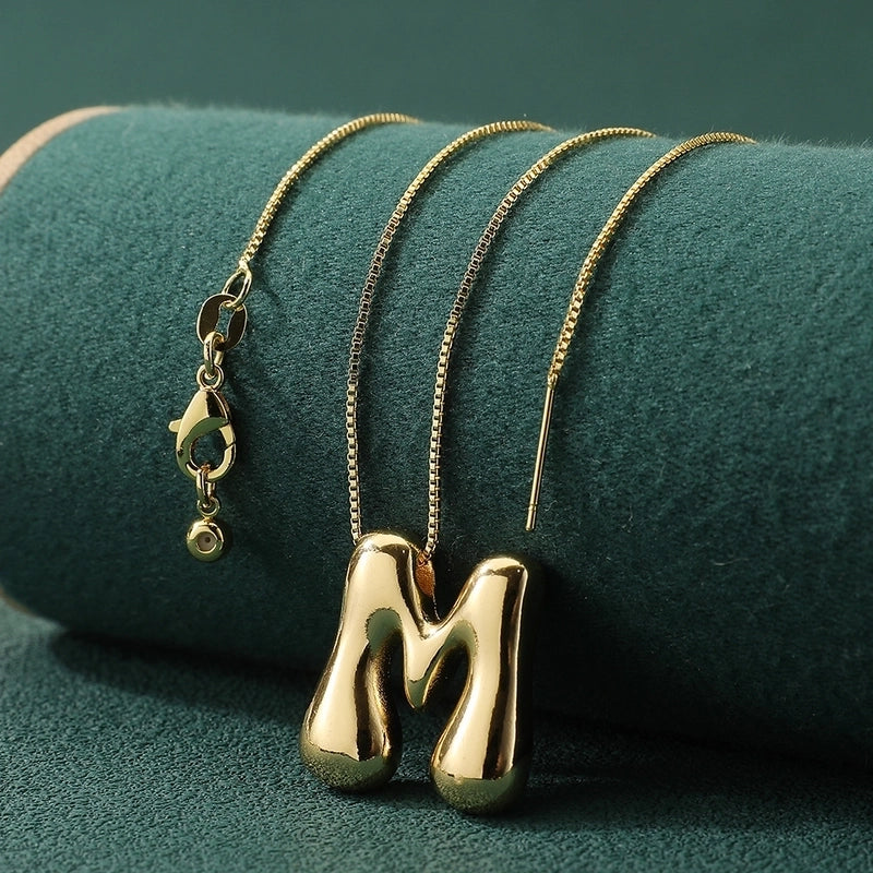 Copper Letter Pendant Necklace