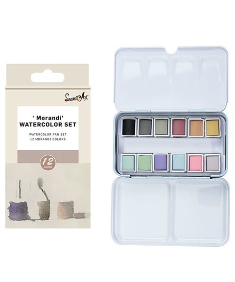 12 Colors Premium Solid Watercolor Paint Set-Himinee.com
