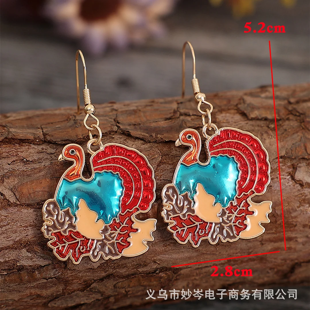 Vintage Turkey Chicken Earrings