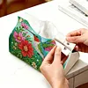 (24cm)Diamond Art Tissue Box Cover DIY PU Desktop Organizer Large(Bird)