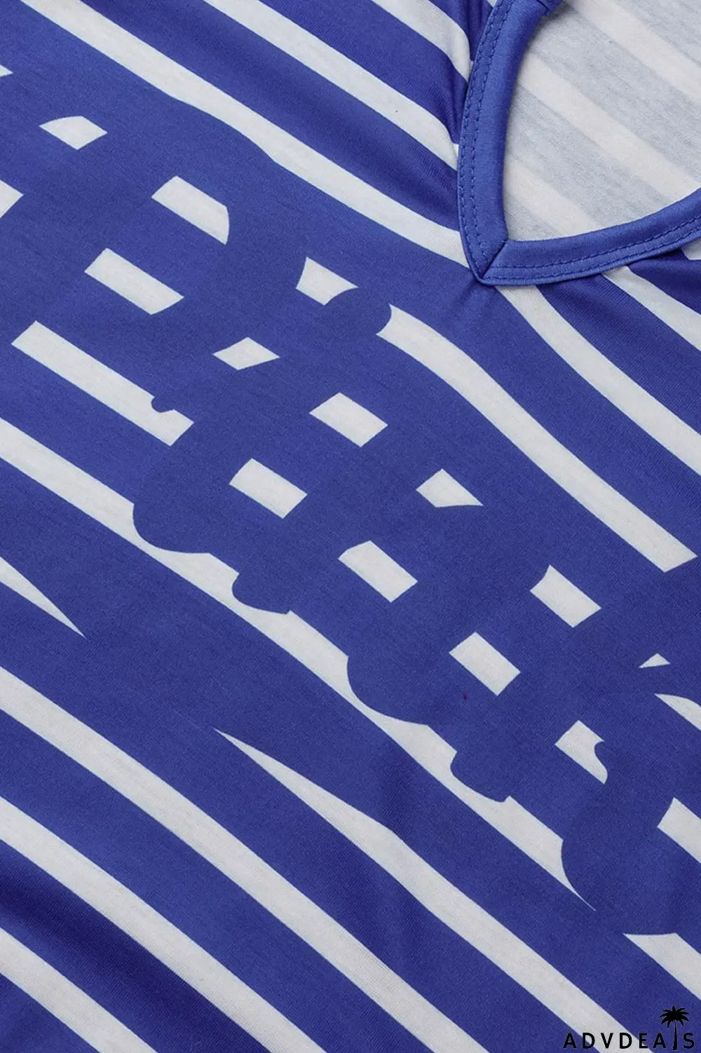 Red Casual Striped Print Patchwork V Neck Straight Plus Size Dresses