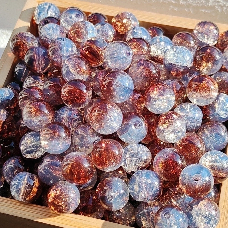 New 8/10mm Water Dyed Protein Jade Broken New Chinese Style Gold Sprinkling Glass Bead DIY Bracelet Ornament Straight Hole Beads Loose Beads