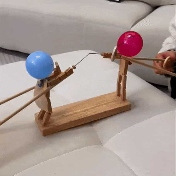 Balloon Bamboo Man Battle,2024 New DIY Handmade Wooden Fencing