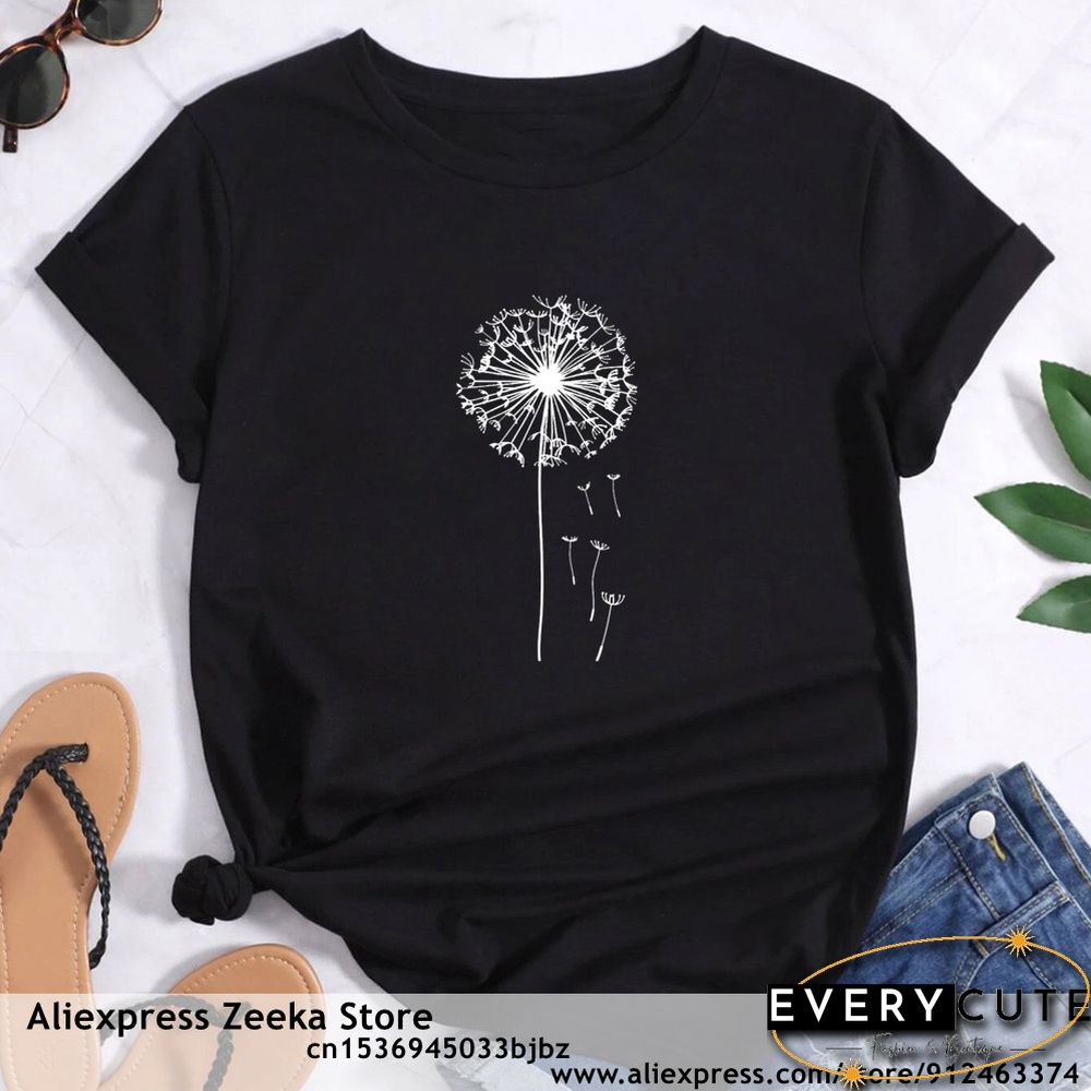 Womens Traveling Fun Print Tee-Shirt for Girls Y2K Harajuku Basics Collar White Shirt