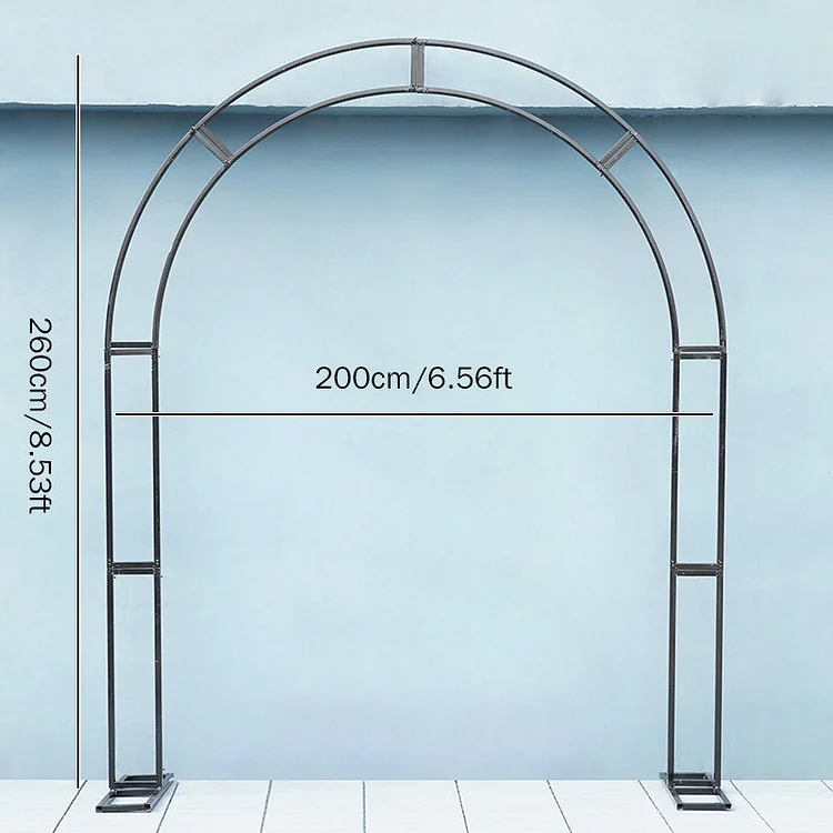 Angela Flower 2m Black Metal Double Rod Arch Flower Stand Wedding Backdrop Decor Frame A4175