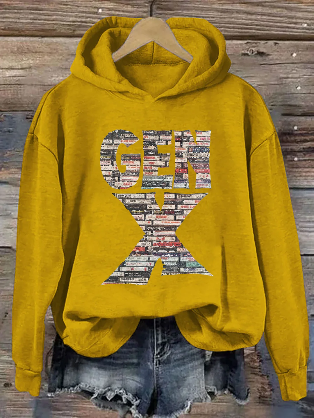 Gen X 80&rsquo;s Rock Cassettes Hoodie