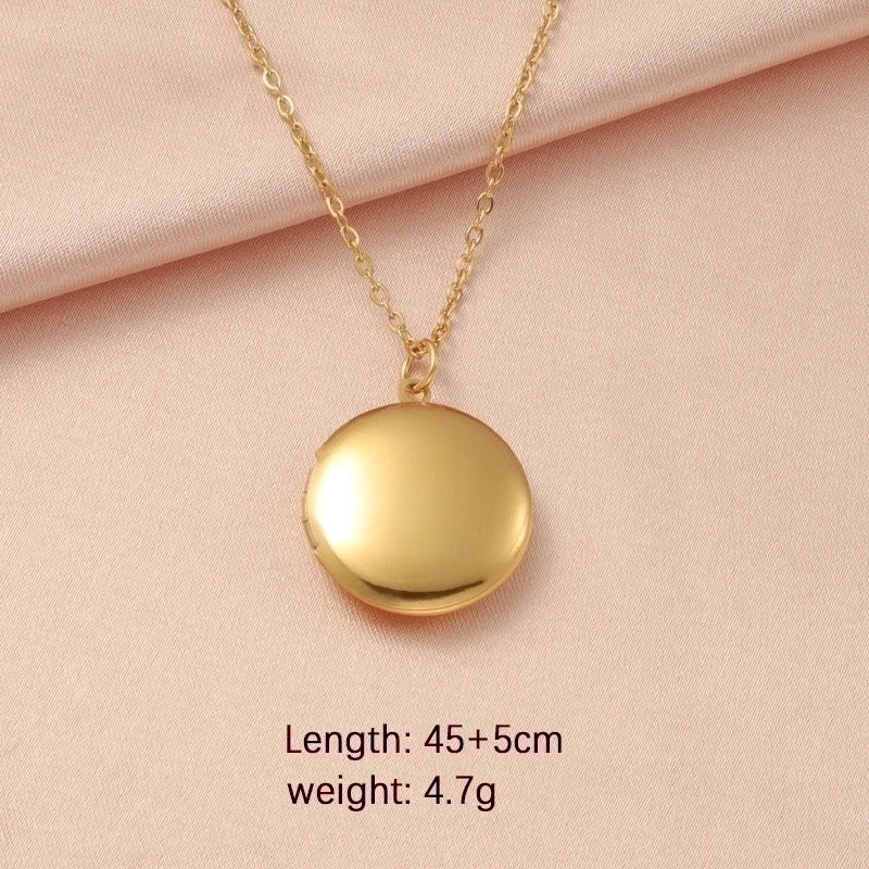 Stainless Steel 18K Gold Plated Minimalist Plating Solid Color None Pendant Necklace