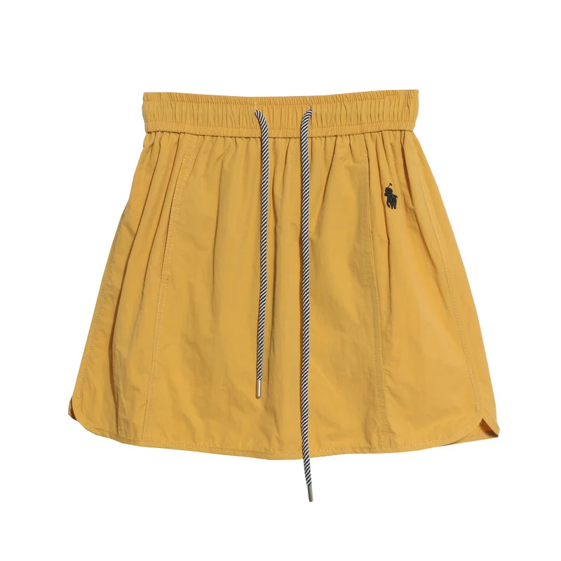 Uveng Design-Sensitive Niche Dress Half-Dress Woman Tight Waist A Trouser Skirt Open Fork Quick Dry Casual Skirt 8183