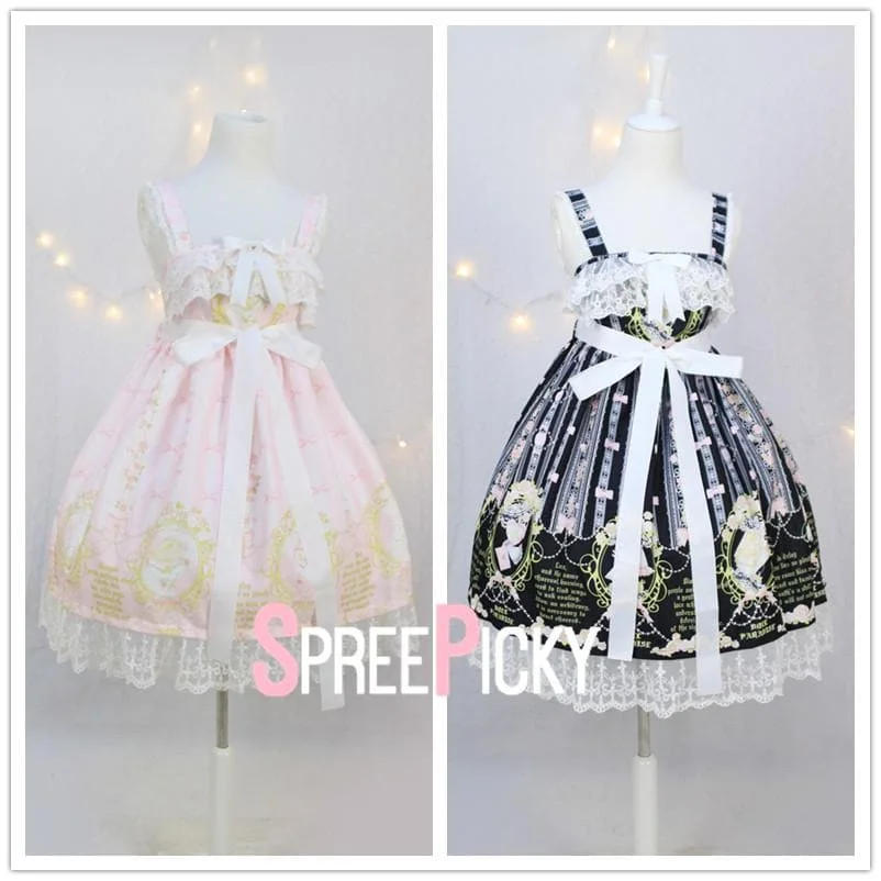 Black/Pink Kawaii Lolita Princess Suspender Dress SP179484