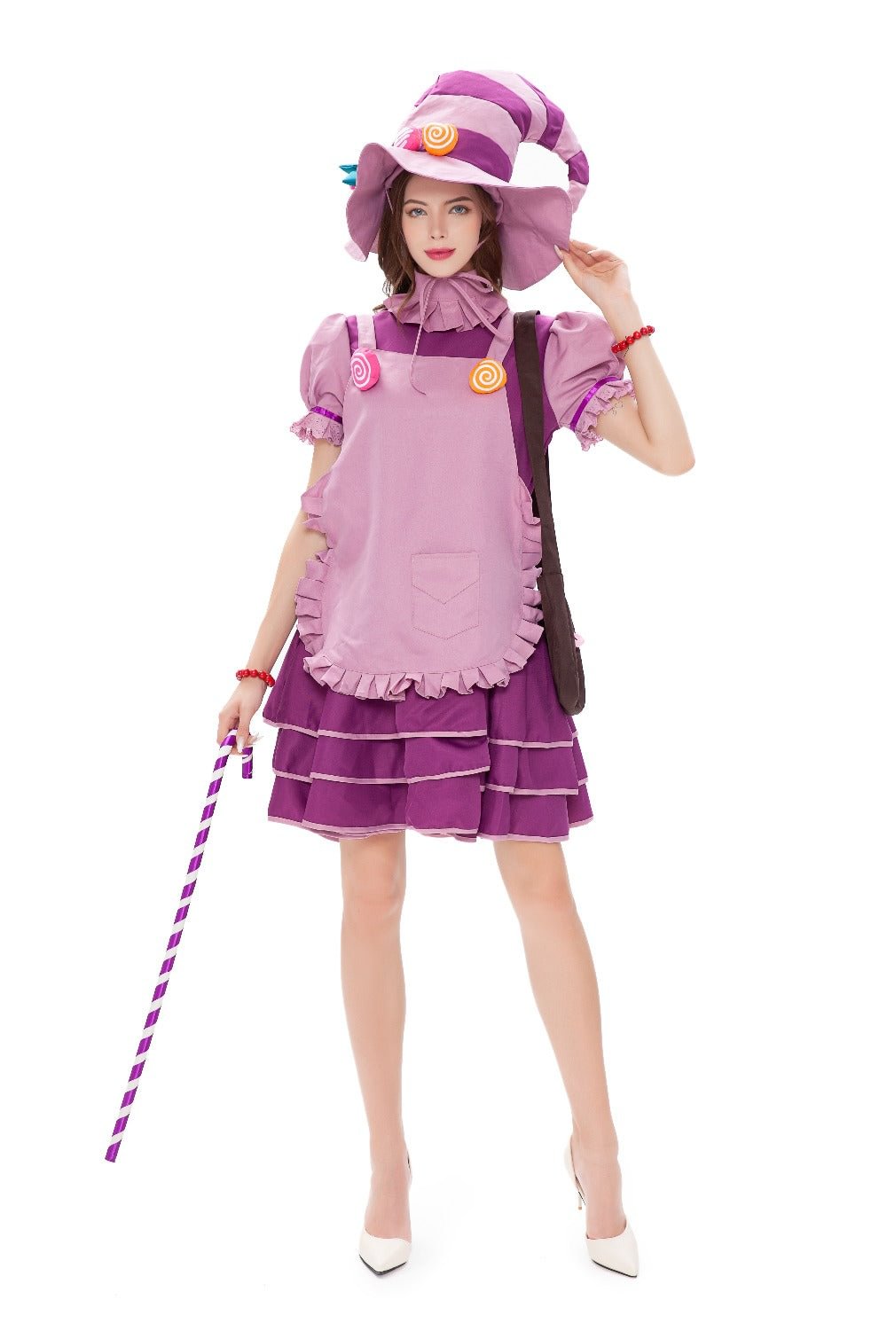 The Fae Sorceress Lulu League Of Legends Cosplay Purple Candy Witch Costume-elleschic