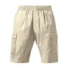Cotton Linen Cargo Shorts for Men Lightweight Breathable Drawstring Waist Summer Casual Shorts with Side Pockets by Inlyline