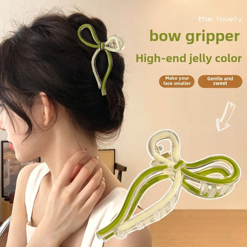 Jelly Shark Clip Women’s New High-end Sense Grab Clip Back Head Tie Hair Grab Headwear Clip Large Hairpin