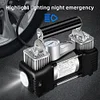 12V Car Tire Inflator 150PSI Dual Cylinder Tire Inflator Portable Air Compressor