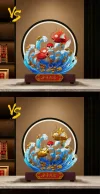 Fortune Two Magikarp Playing in Water with LED - Pokemon Resin Statue - VS Studios