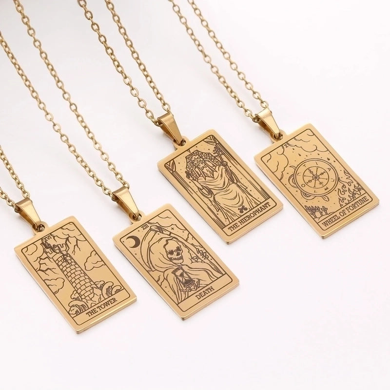 Minimalist Human Tarot 304 Stainless Steel Plating Pendant Necklace