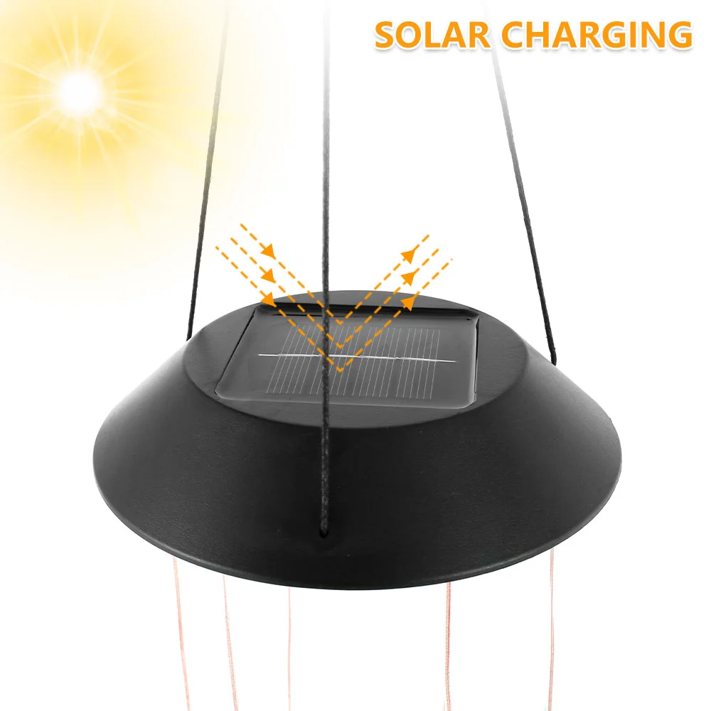 Solar Butterfly Wind Chime Night Light Outdoor Garden Decor