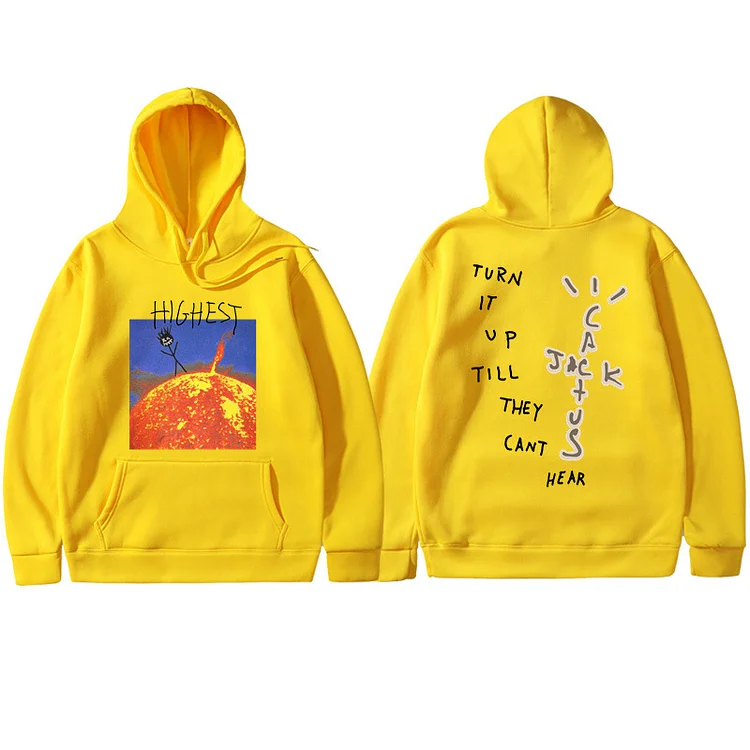 Travis Scott Highest In The Room Sun Hoodie Street Casual Sweatshirts at Hiphopee