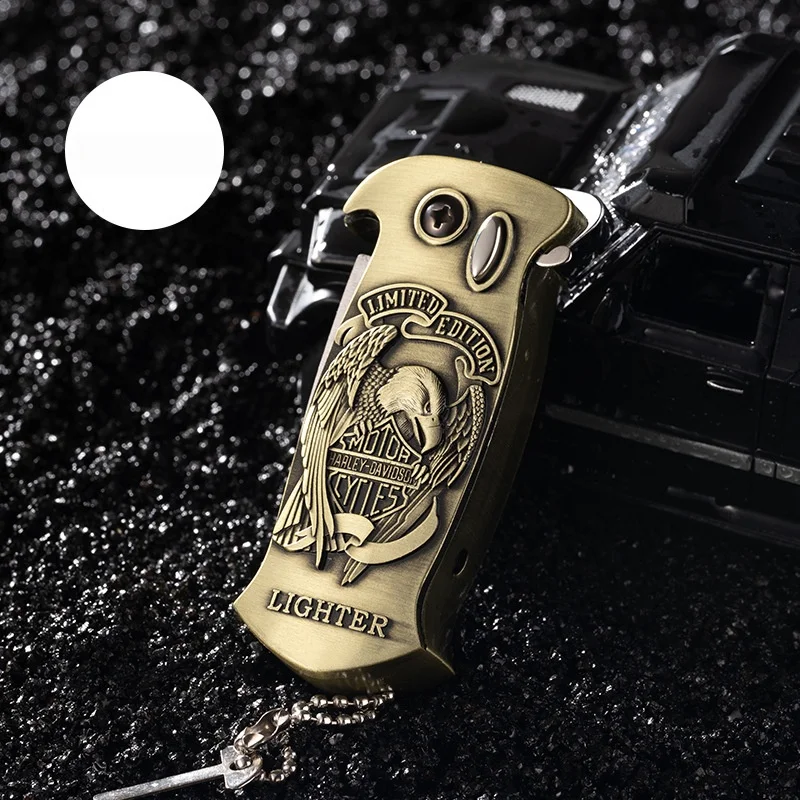 Knife-equipped windproof refillable lighter