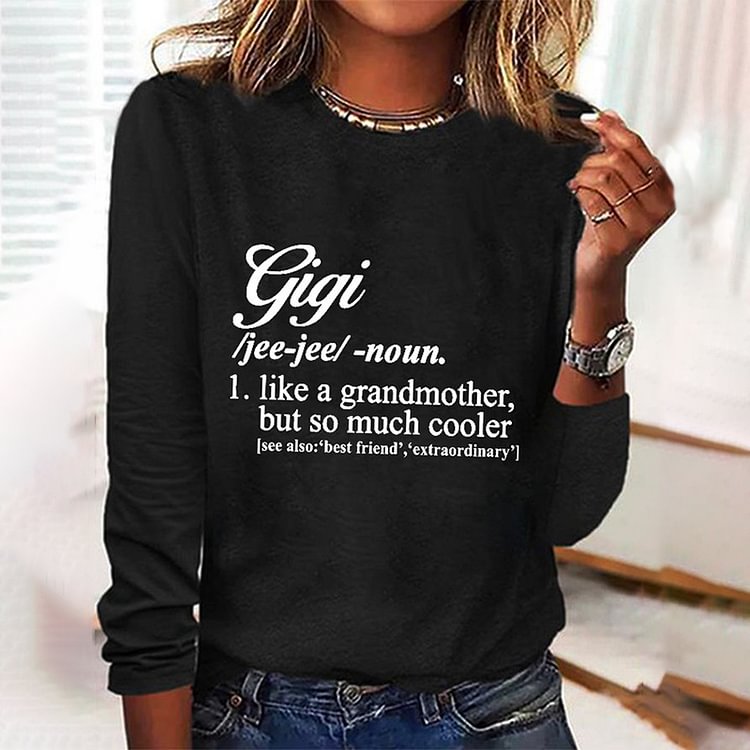 Comstylish Gigi Like A Grandmother But So Much Cooler Simple Long Sleeve T-Shirt