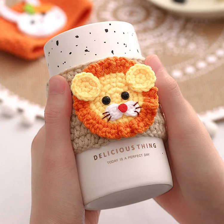 Vaillex -Lion Cup Covers Crochet Pattern For Beginner