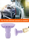 Car Wash Spray Nozzle 1/4 Quick Connection Wash Gun Spray Nozzle Stainless Steel