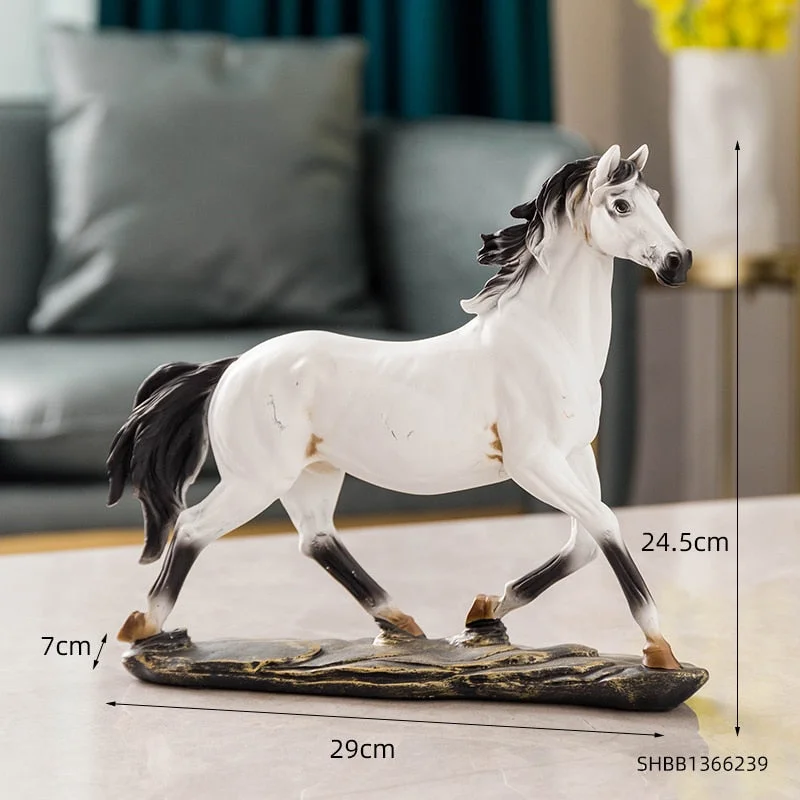 Creative Horse Sculpture Resin Animal Model Modern Home Decoration Sculpture Modern Art Office Desktop Decoration Accessories