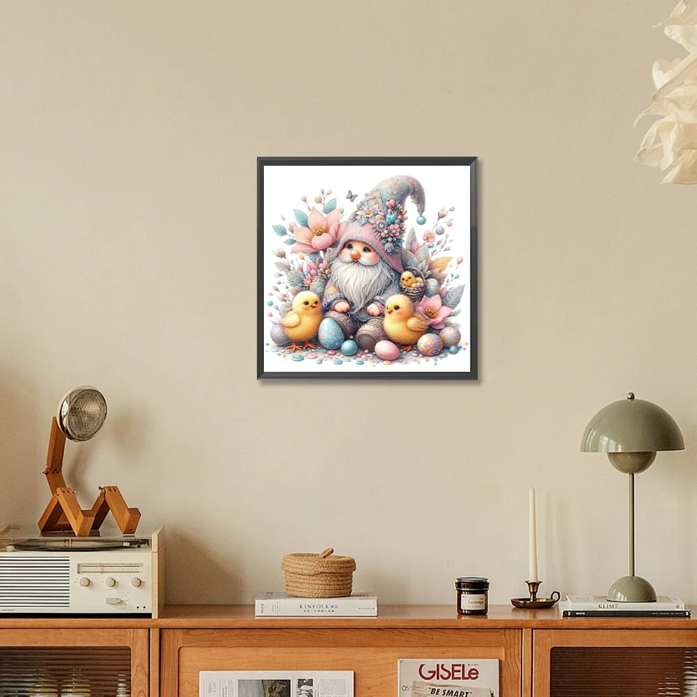 Full Round Diamond Painting 30*30cm - Beautiful Goblin And Chicken