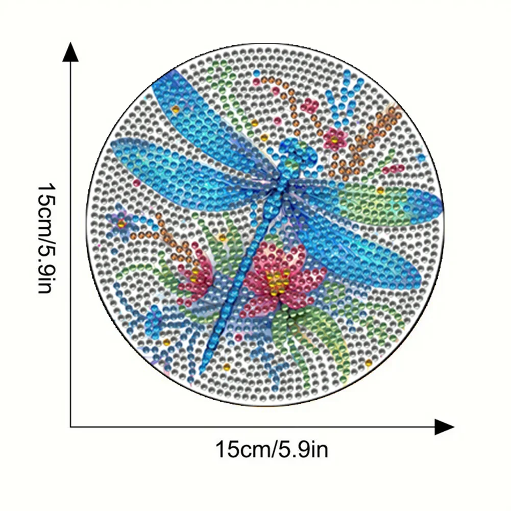 4pcs DIY Animals Wooden Diamond Painting Placemats with Holder