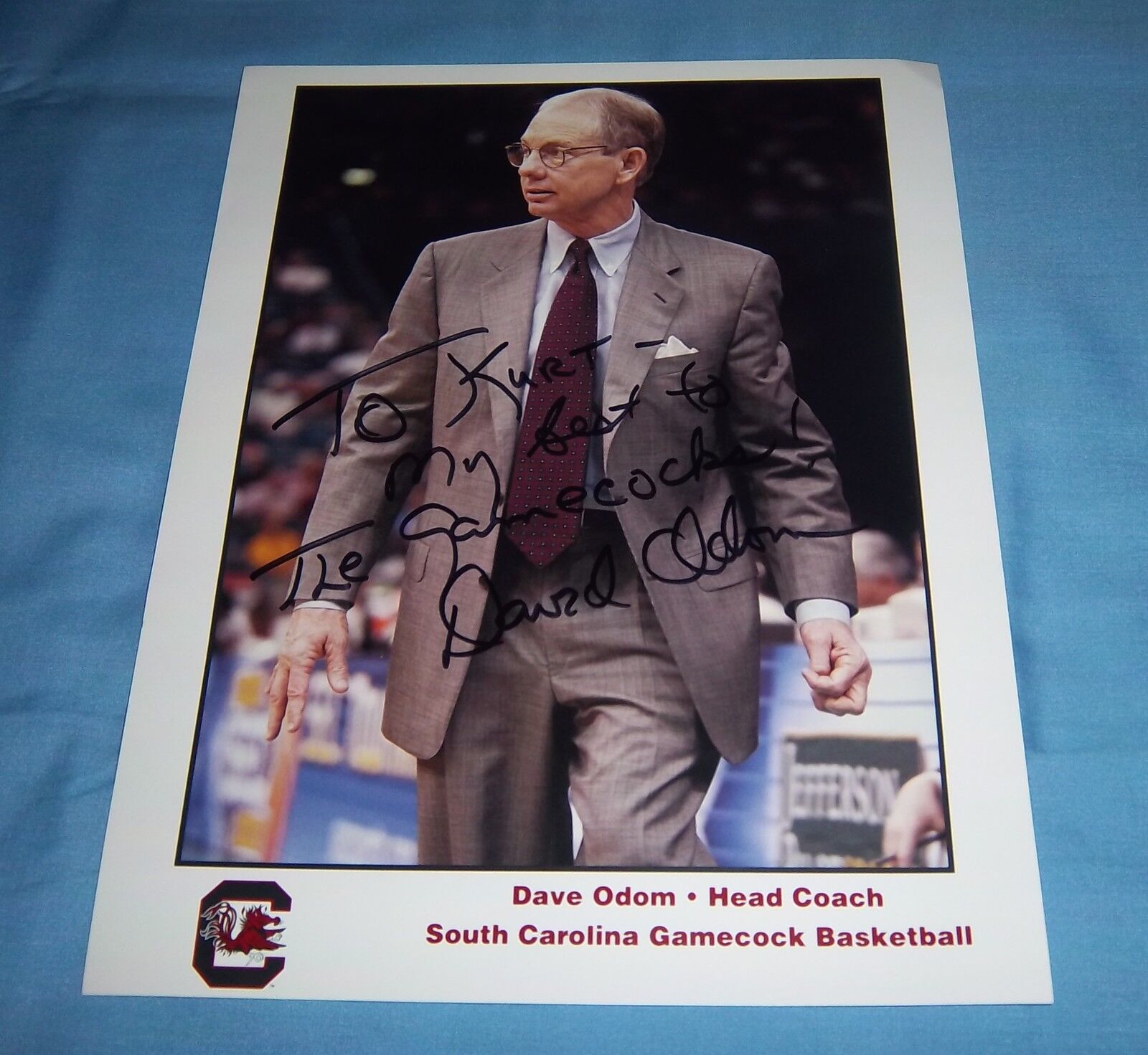 South Carolina Coach Dave Odom Signed Autographed 8.5x11 Photo Poster painting