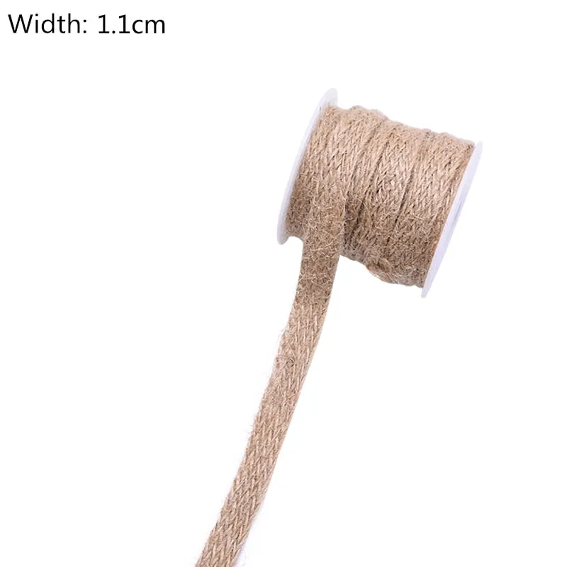 5Meter Natural Vintage Burlap Jute Ribbons Christmas Party Handwork Gift Wrapping DIY White Jute Ribbon Home Wedding Decoration