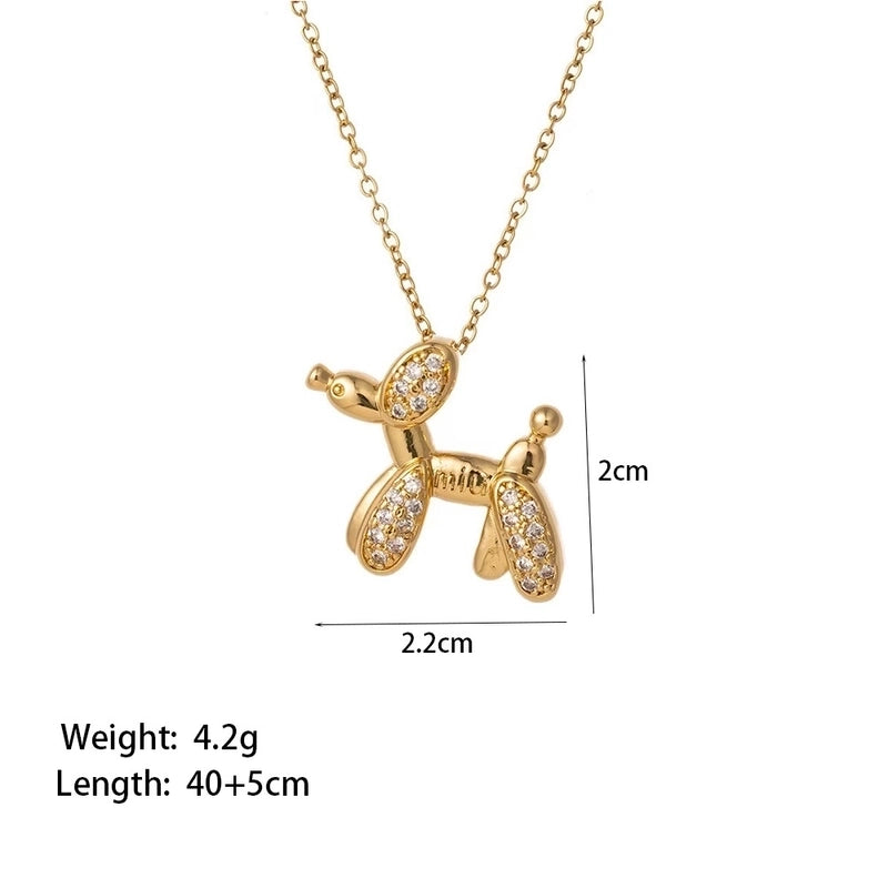 Sweet Minimalist Star Heart Shape Bow Knot Titanium Steel Zircon Plating Inlay Pendant Necklace