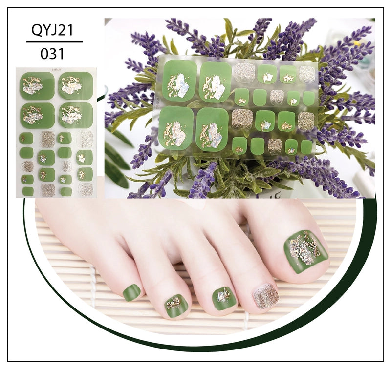 Explosions Foot Nail Stickers Summer Toenail Stickers Bronzing Imitation Diamond Nail Stickers Waterproof Foot Stickers
