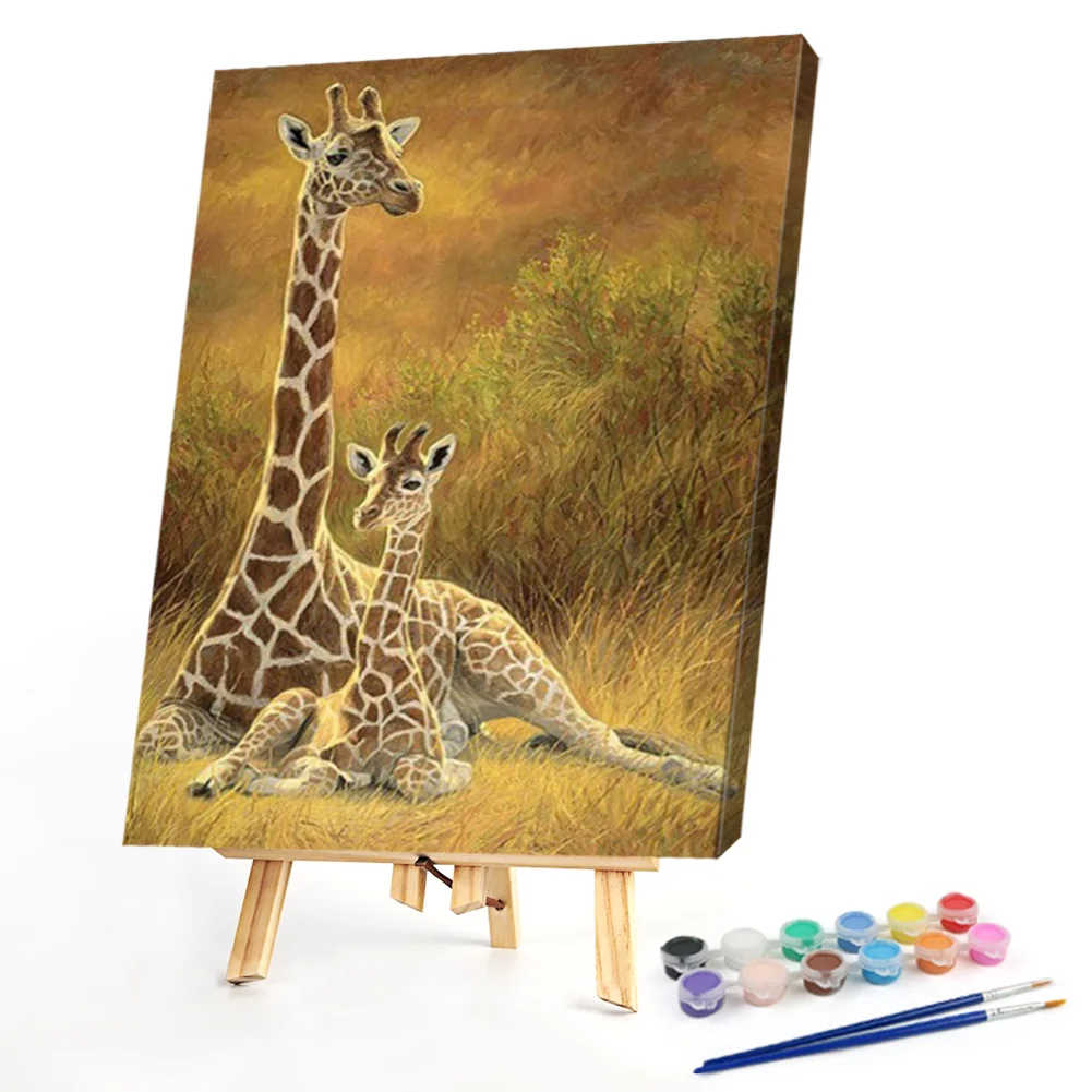 Giraffe Mother Child - Paint By Numbers(50*40CM)