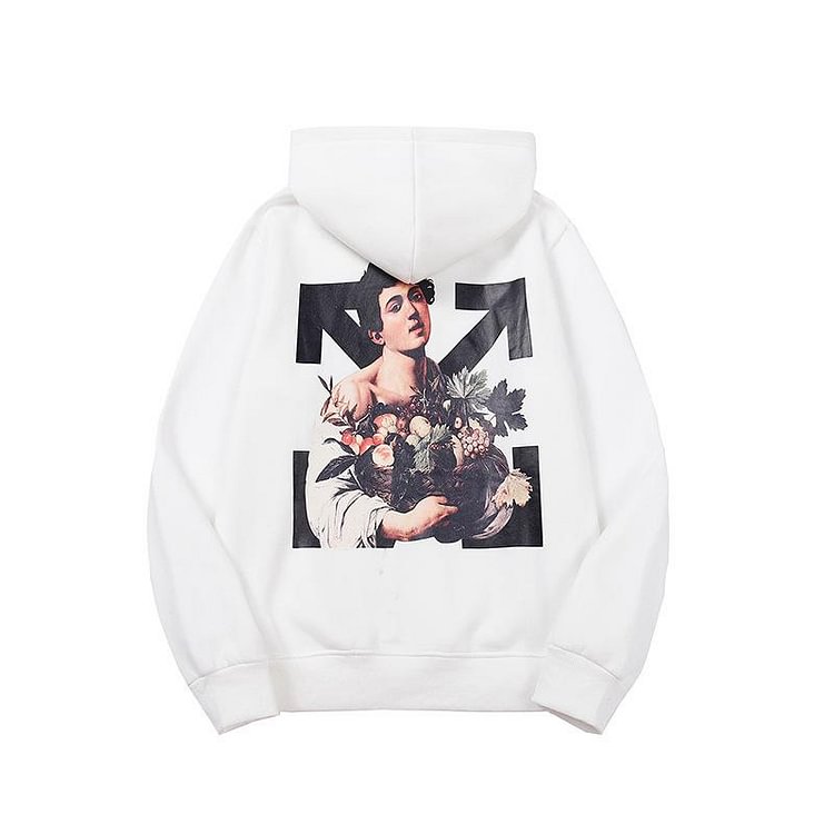 Off White Hoodie Autumn and Winter Ow Oil Painting Series Printing Men's and Women's Hoodie Off