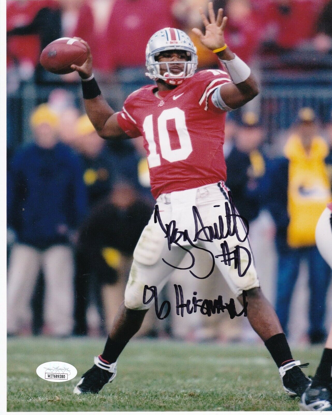 TROY SMITH OHIO STATE BUCKEYES HEISMAN 06 JSA AUTHENTICATED SIGNED 8x10 Photo Poster painting