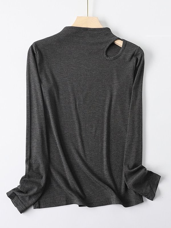 Comfortable Hollow Long Sleeve Modal T-Shirt Tops