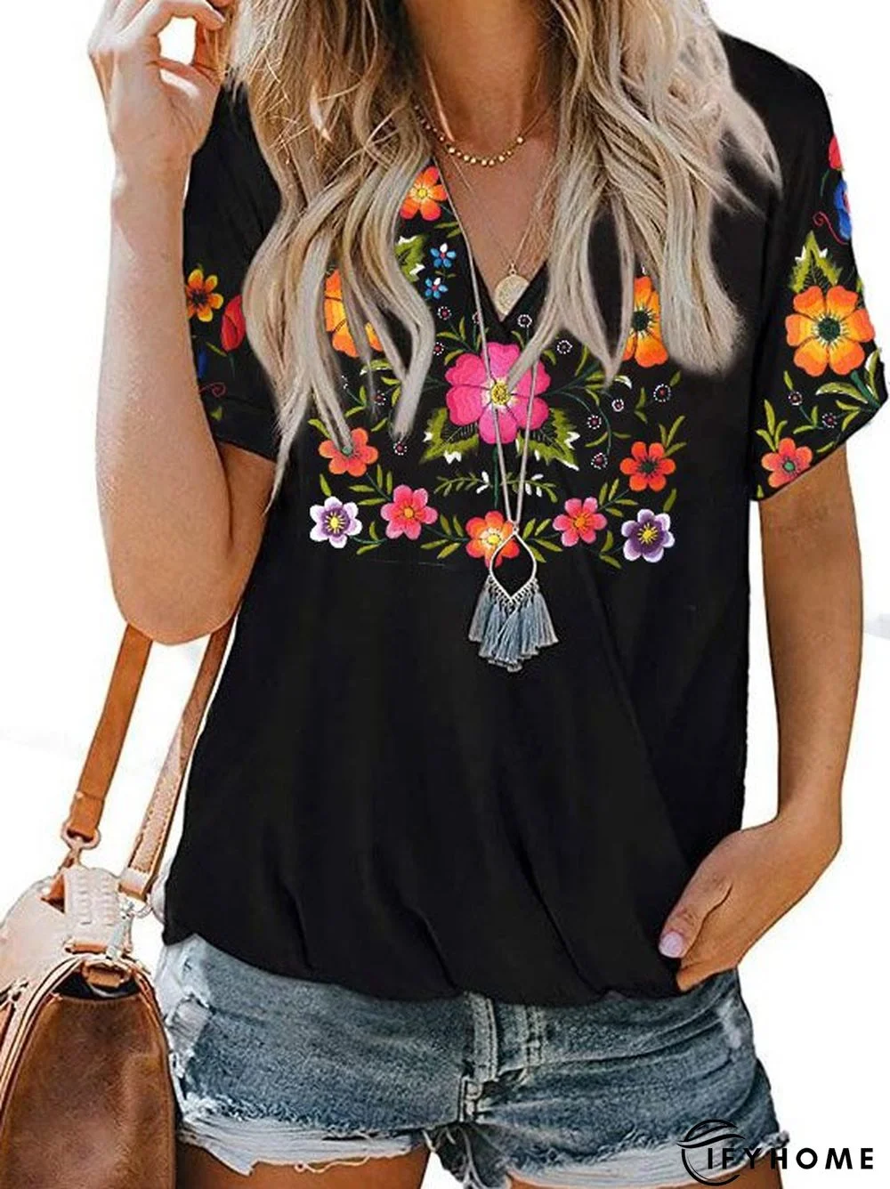 Short Sleeve Floral Vintage T-shirt | IFYHOME