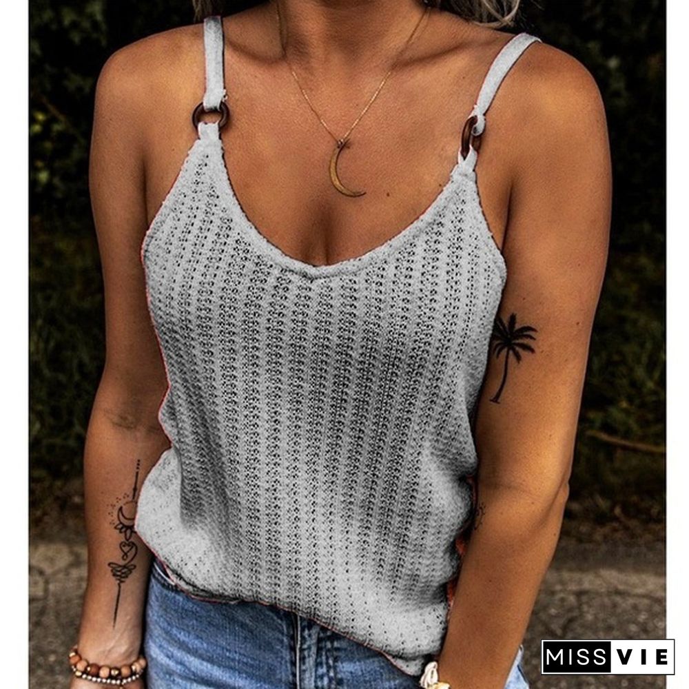 Womens Fashion Summer Clothes Casual Sleeveless Halter Top Solid Color Camisole Ladies Off Shoulder Shirts Loose Blouse Plus Size Cami Tank Tops