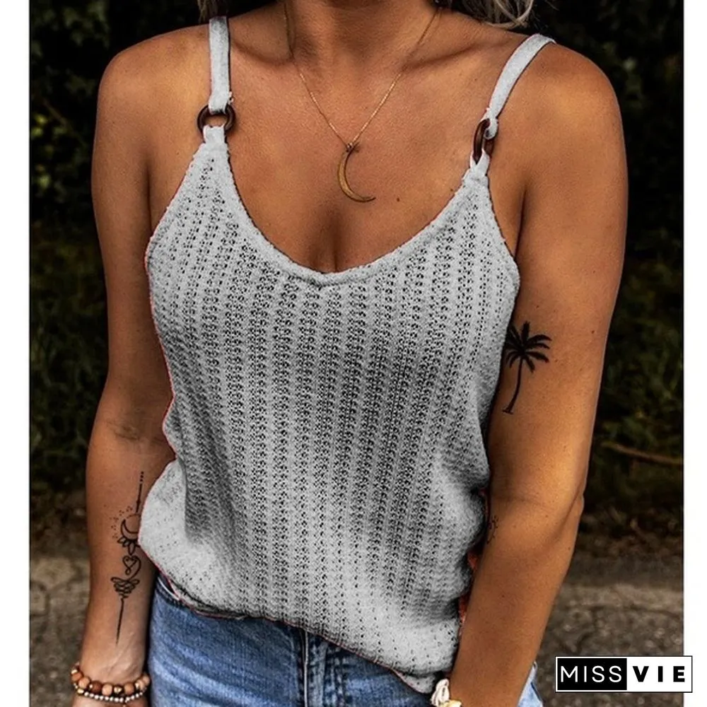Womens Fashion Summer Clothes Casual Sleeveless Halter Top Solid Color Camisole Ladies Off Shoulder Shirts Loose Blouse Plus Size Cami Tank Tops
